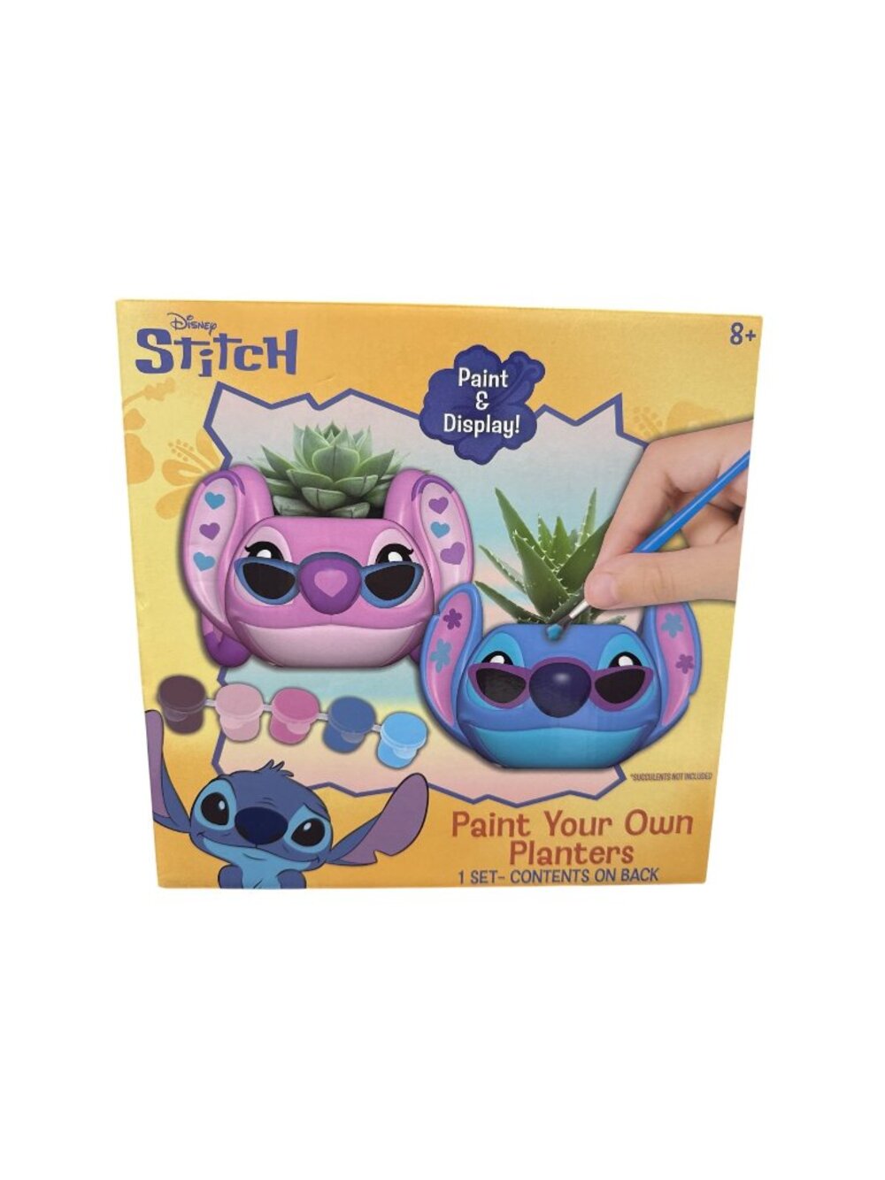 Disney Stitch Paint Your Own Planters Kit - Includes 2 Mini Planters, Paint Brus